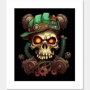 Robot skull Posters and Art